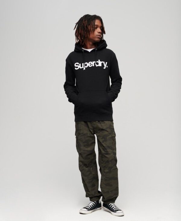 Superdry Core Logo Hoodie Uomo Felpe con Cappuccio Nero-3