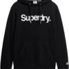 Superdry Core Logo Hoodie Uomo Felpe con Cappuccio Nero-0