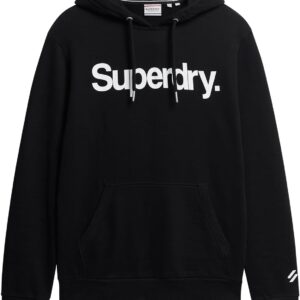 Superdry Core Logo Hoodie Uomo Felpe con Cappuccio Nero-0