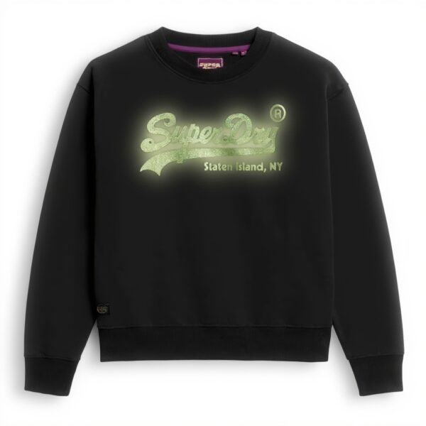 Maglia di Tuta Donna Superdry Embellished VL Crew Nero