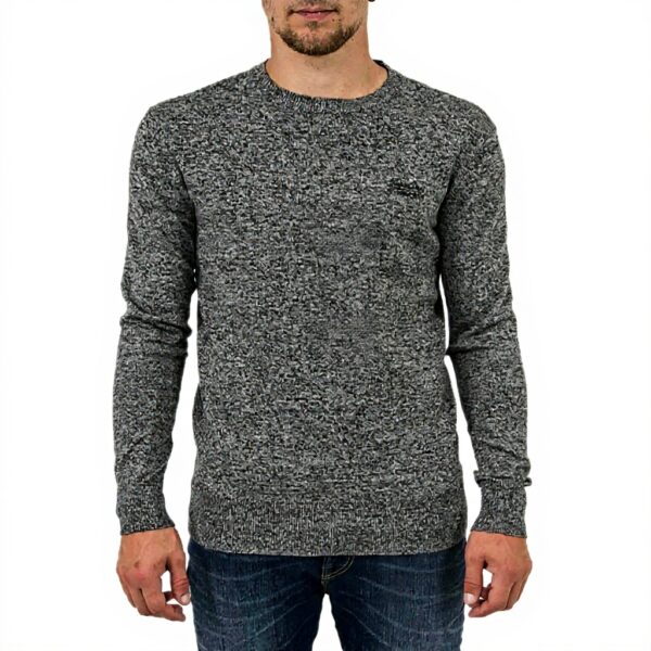 Maglione Superdry Uomo Grigio Girocollo Cotone Leggero