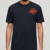 Maglietta Ricamata Superdry Uomo T-shirt Logo Eclisse Marina-6
