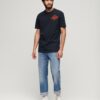 Maglietta Ricamata Superdry Uomo T-shirt Logo Eclisse Marina-4