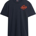 Maglietta Ricamata Superdry Uomo T-shirt Logo Eclisse Marina-0