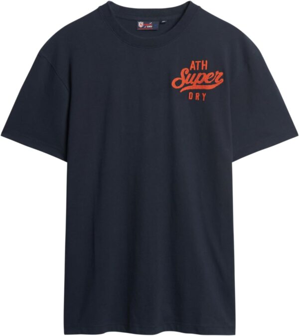Maglietta Ricamata Superdry Uomo T-shirt Logo Eclisse Marina-0