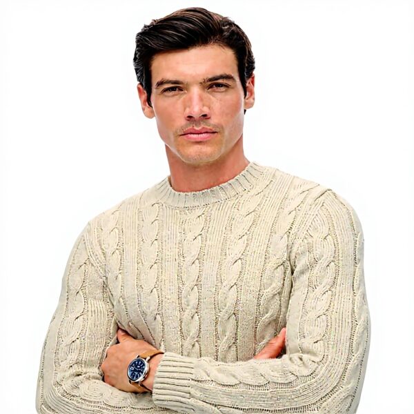 Superdry Maglione Uomo Jacob Cable Jumper Lana Beige