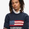 Maglione Superdry Blu Cotone Uomo M6110637A-2