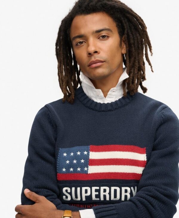 Maglione Superdry Blu Cotone Uomo M6110637A-2