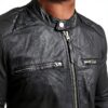 Giacca moto pelle Superdry Moto Racer Jkt Uomo Nero
