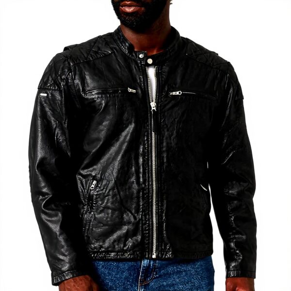 Giacca moto pelle Superdry Moto Racer Jkt Uomo Nero