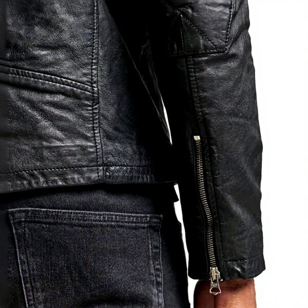 Giacca moto pelle Superdry Moto Racer Jkt Uomo Nero