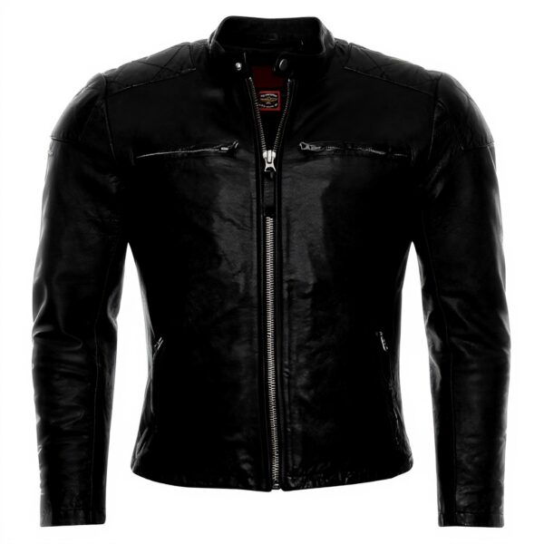 Giacca moto pelle Superdry Moto Racer Jkt Uomo Nero