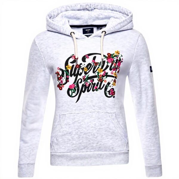 Felpa con cappuccio Superdry donna stile floreale cappuccio