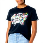 Maglietta Donna Superdry Script Style Floral Tee Navy