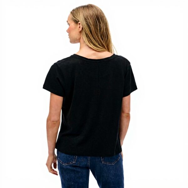 T-shirt Donna Superdry Studios Slub EMB Vee Tee C4 Cotone