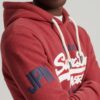 Felpa con cappuccio Superdry Vintage VL Classic Uomo rosso-2