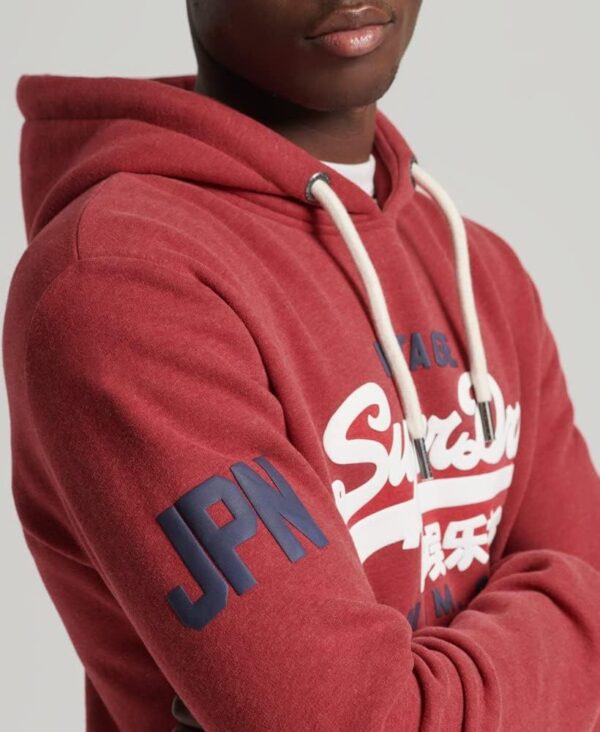 Felpa con cappuccio Superdry Vintage VL Classic Uomo rosso-2