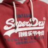Felpa con cappuccio Superdry Vintage VL Classic Uomo rosso-1