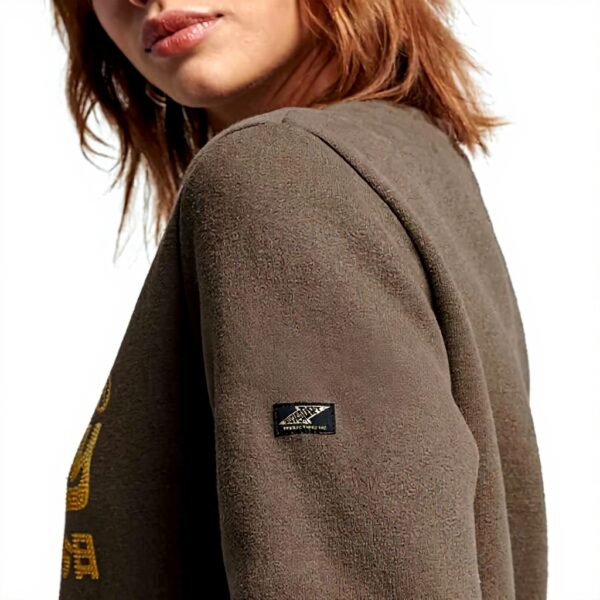 Felpa Superdry Vintage Donna Kaki Scuro Embellish Crew