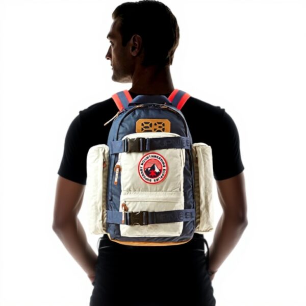 Zaino Superdry Portland Bianco Blue Navy Casual Viaggio